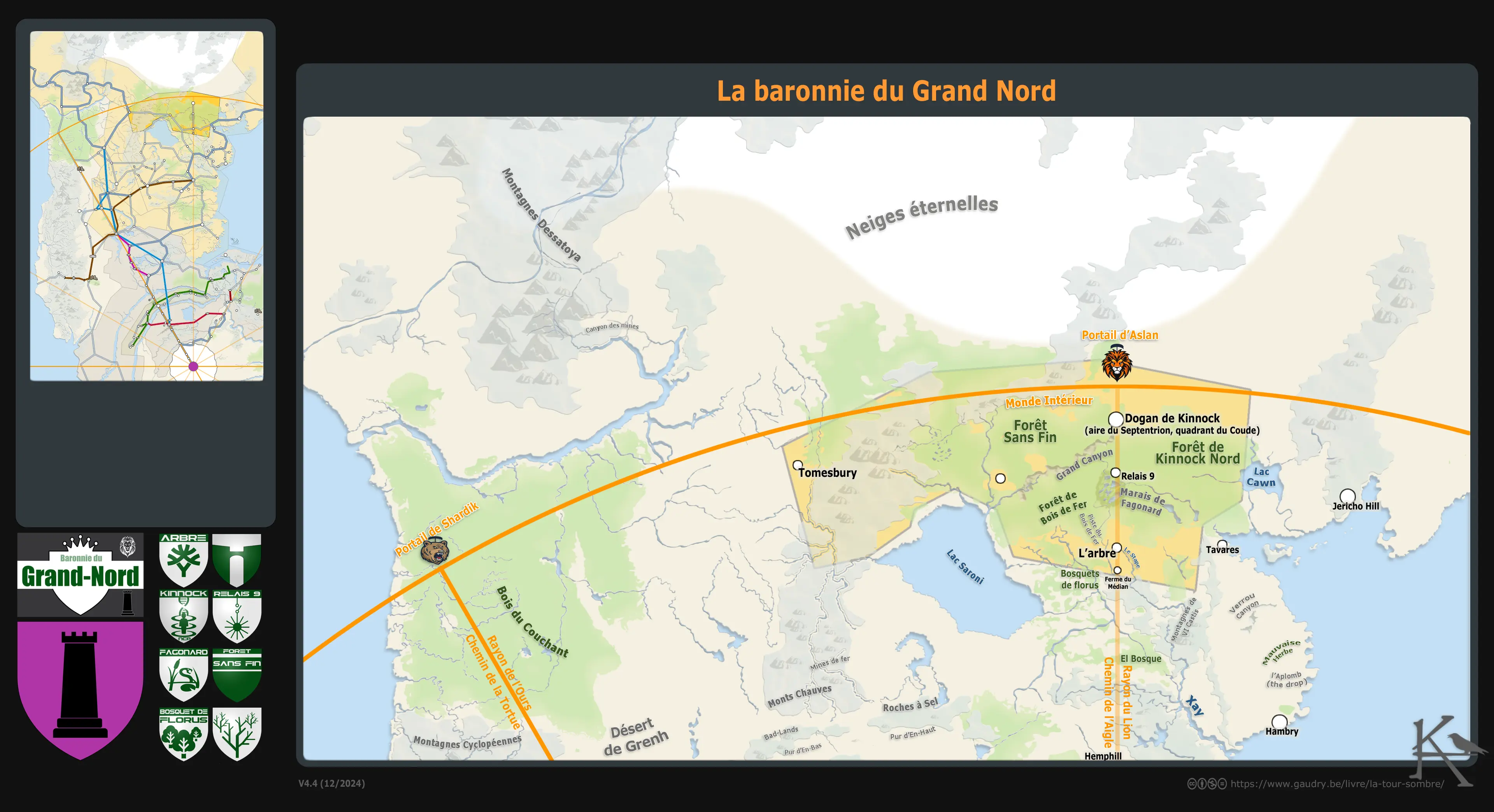 Carte de la Tour Sombre, baronnie du Grand Nord