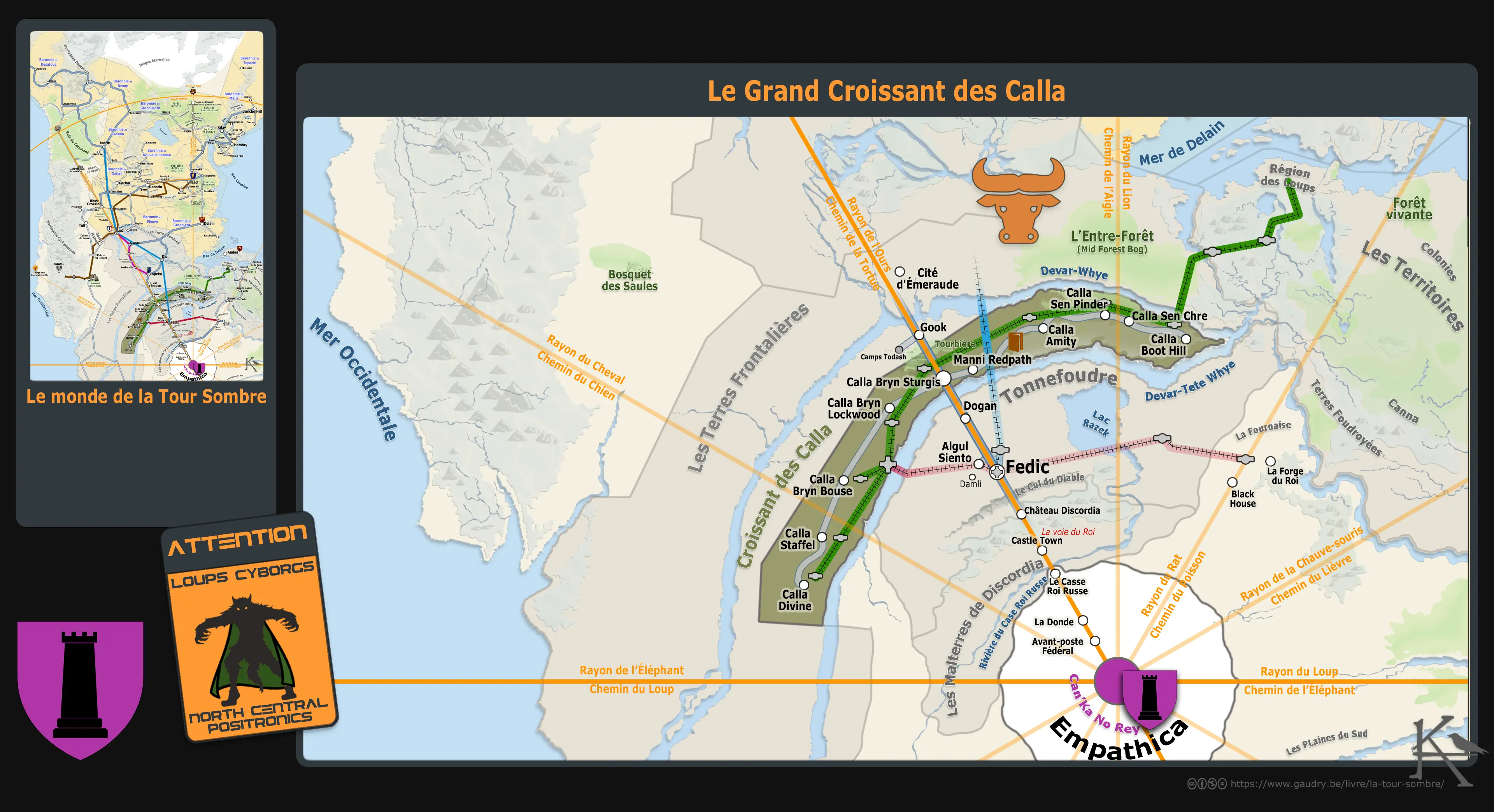 Carte de la Tour Sombre, le Croissant des Calla