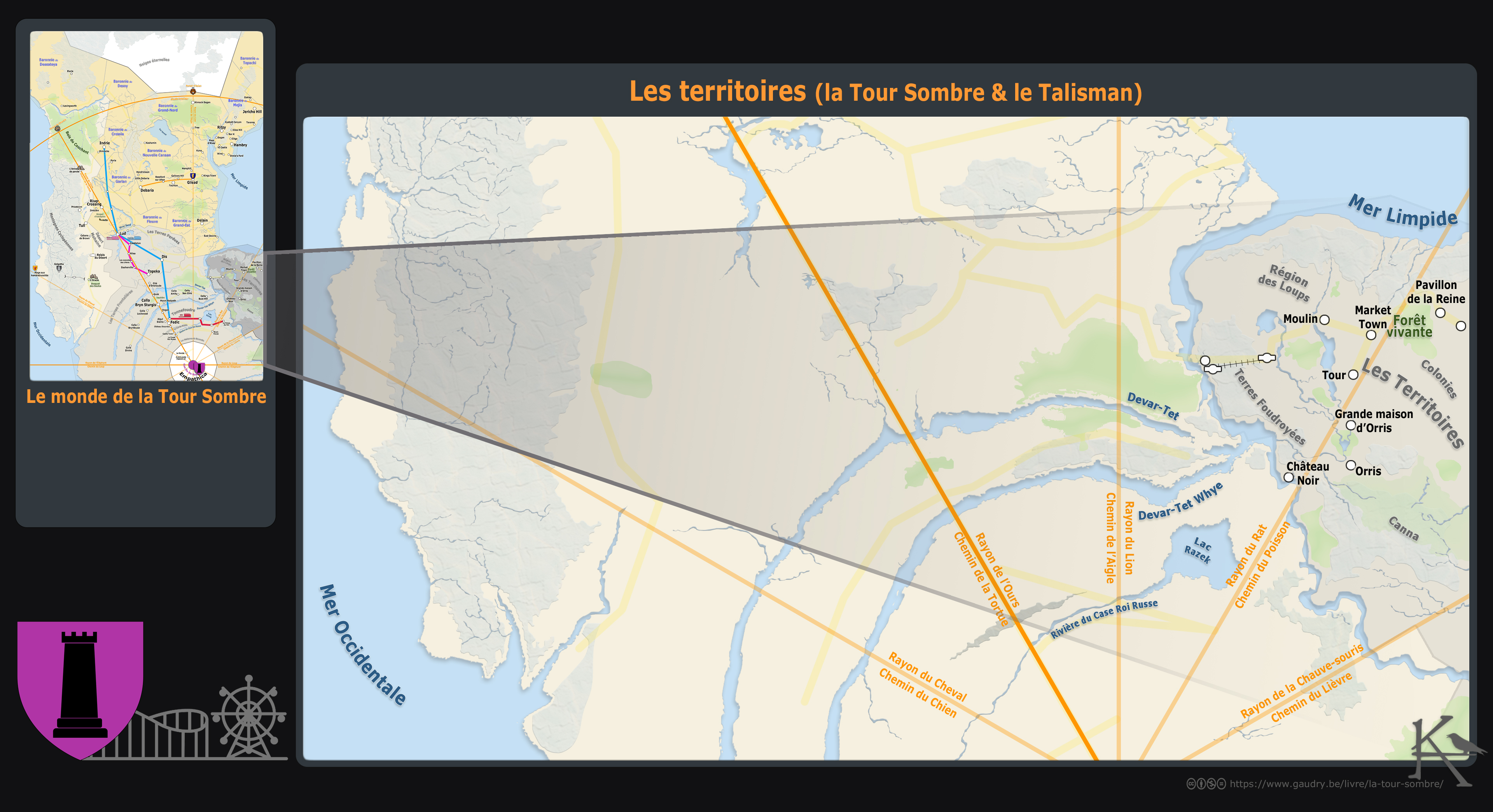 Carte des Territoires de La Tour Sombre (et du Talisman)