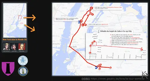 Une carte géographique pour Trajet de Jake à Brooklyn