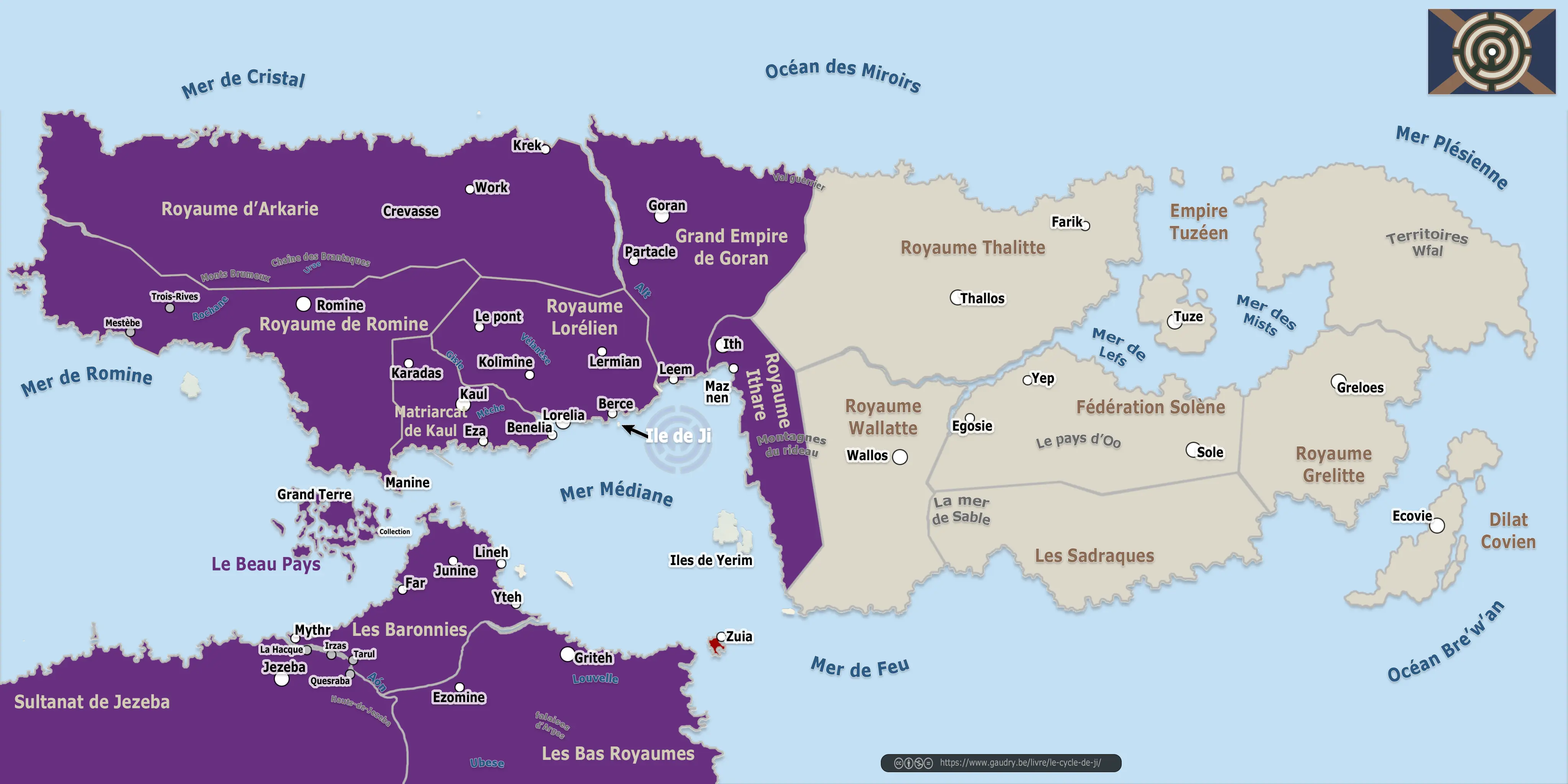 Carte des frontières du monde de Ji