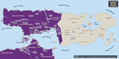 Une carte géographique pour Les frontières monde de Ji