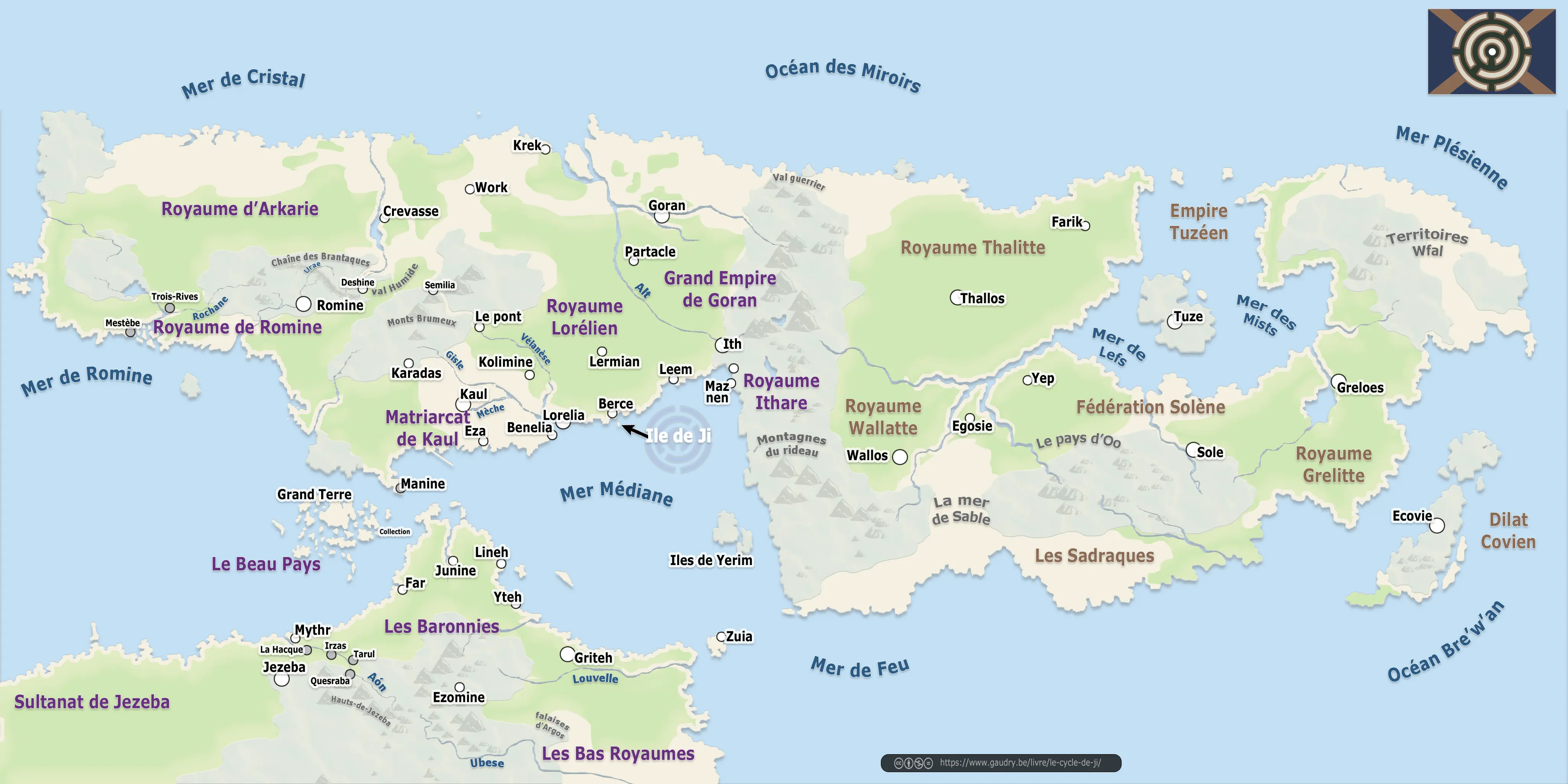 Carte du monde de Ji