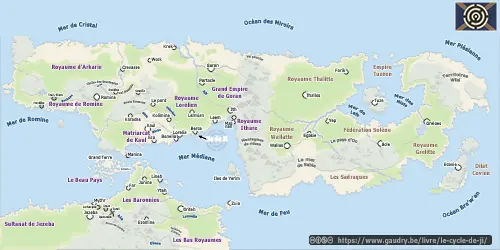 Une carte géographique pour Le monde de Ji