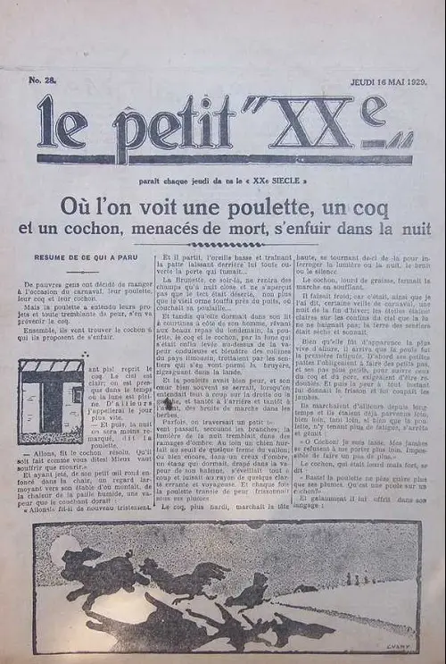 Consulter les informations sur la BD 16 mai 1929: Où l'on voit une poulette, un coq et un cochon...