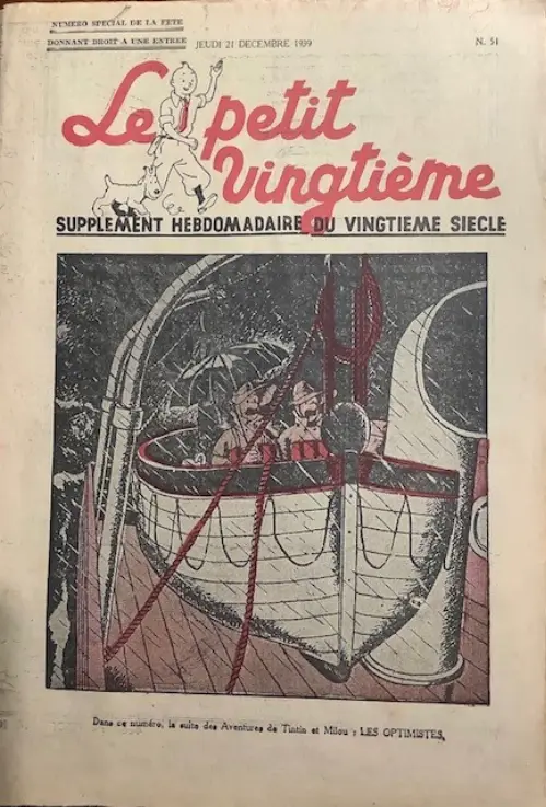 Consulter les informations sur la BD 21 décembre 1939 : la suite des aventures de Tintin et Milou; les optimistes