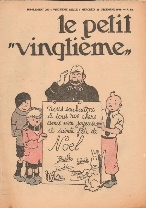 Consulter les informations sur la BD 25 décembre 1935: Nous souhaitons à tous nos chers amis une joyeuse et sainte fête de Noël