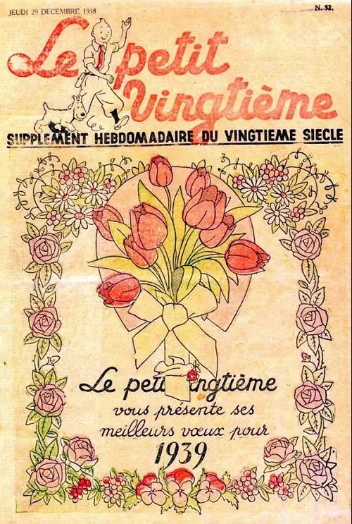 Consulter les informations sur la BD 29 décembre 1938 : Le Petit Vingtième vous présente ses meilleurs voeux pour 1939