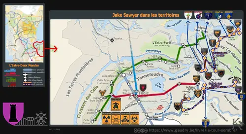 Une carte géographique pour Trajet de Jack dans les Territoires