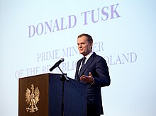 Donald Tusk, 14e chef du gouvernement polonais (2007–2014), 2e président du Conseil européen (depuis le 1er décembre 2014).