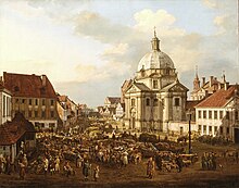 Varsovie en 1770, peinte par Bernardo Bellotto.