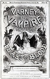 Page couverture du roman Varney, le vampire (1845).