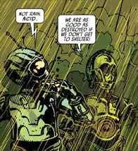 C3po et omri dans la pluie acide